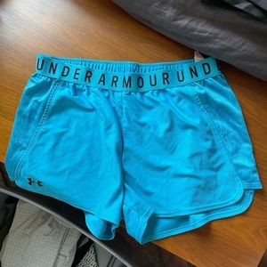 Blue under armour workout shorts